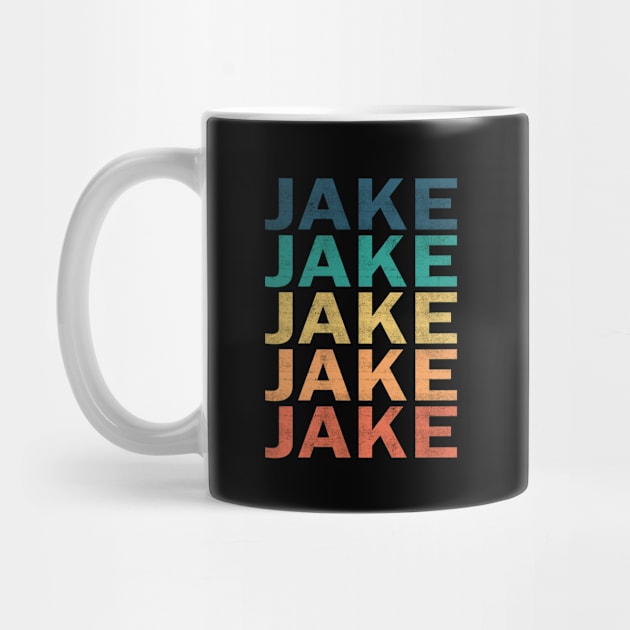 Jake Name T Shirt - Jake Vintage Retro Name Gift Item Tee by henrietacharthadfield